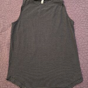 Lululemon Athletica Black and White Striped Tank Top